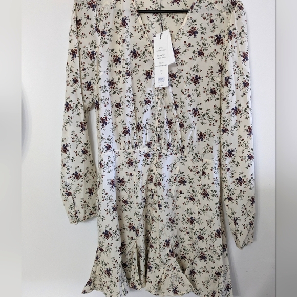 Veronica Beard Floral Long Sleeve Dress - Cream and Purple - Picture 2 of 10